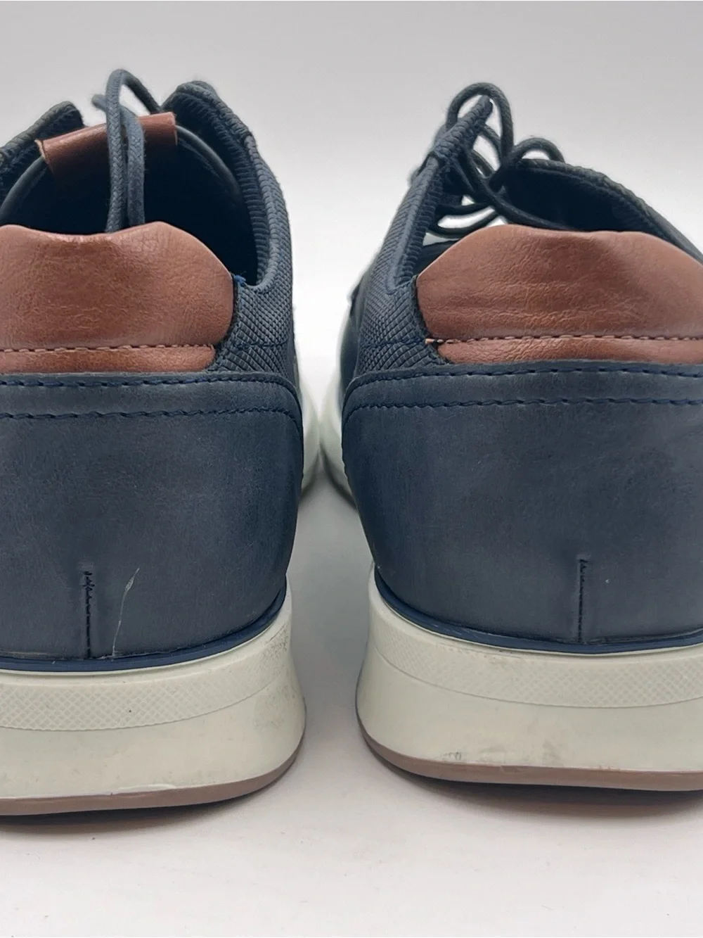 Alfani Navy Derby with Brown Heel Tab and White Sole
